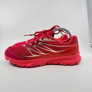 Salomon Shoes Women Size 7 Sense Link Running Workout Athletic Red Orange 373286